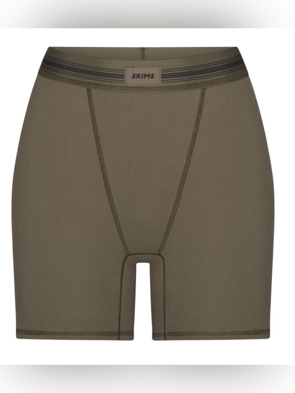 SKIMS Ribbed Boxer Shorts – Women’s XL, Army Green